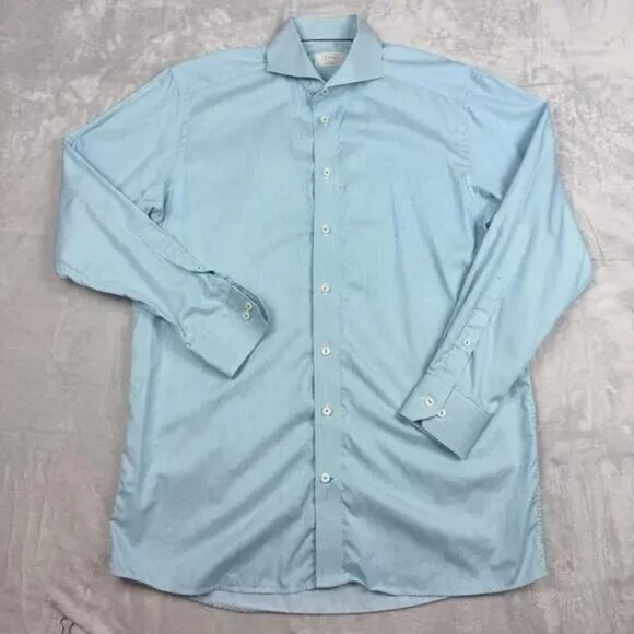 ETON Men’s Dress Shirt - Light Blue Micro-Stripe - Size 41/16, Contemporary Fit - Picture 2 of 11